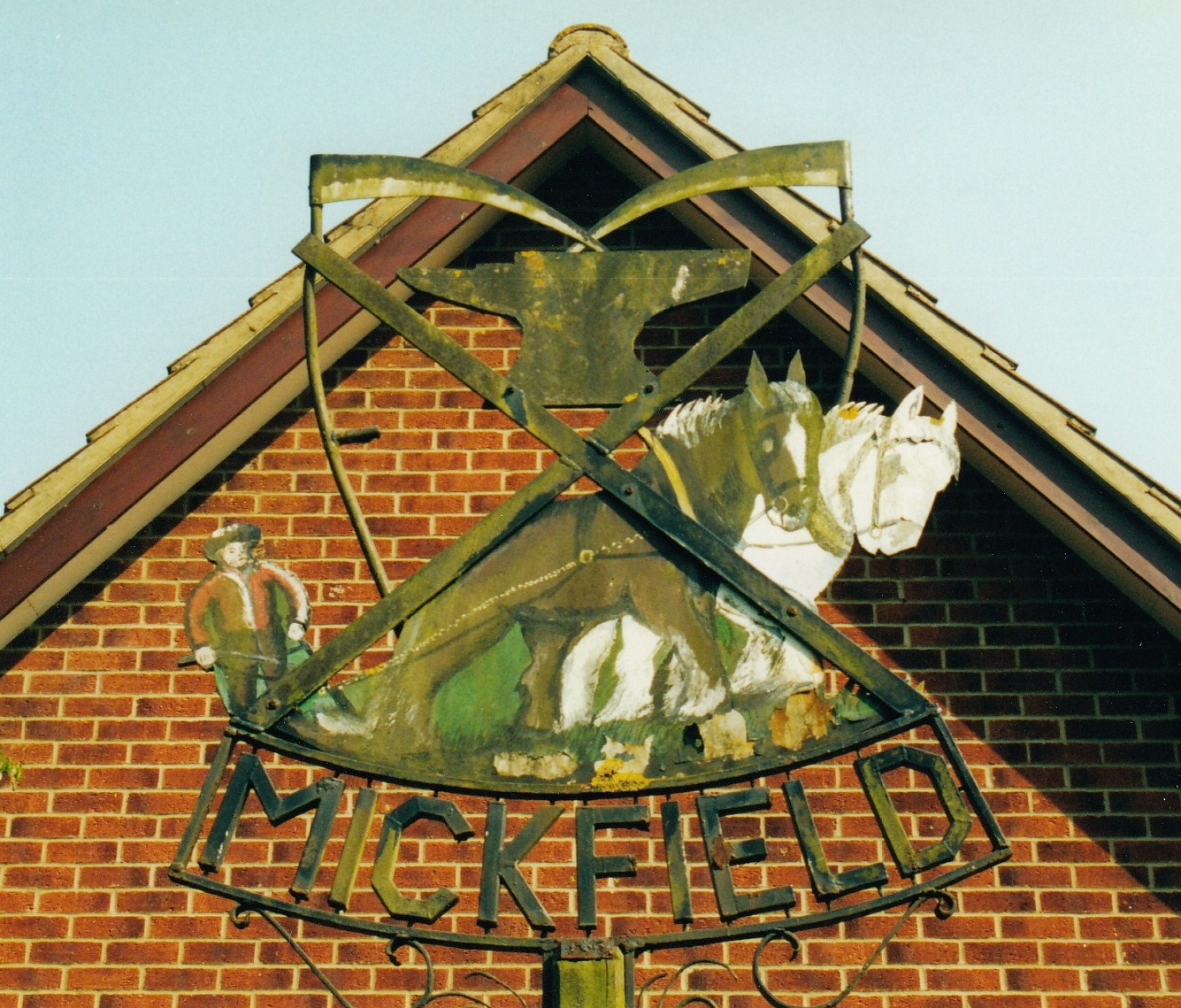 Original Mickfield Village sign