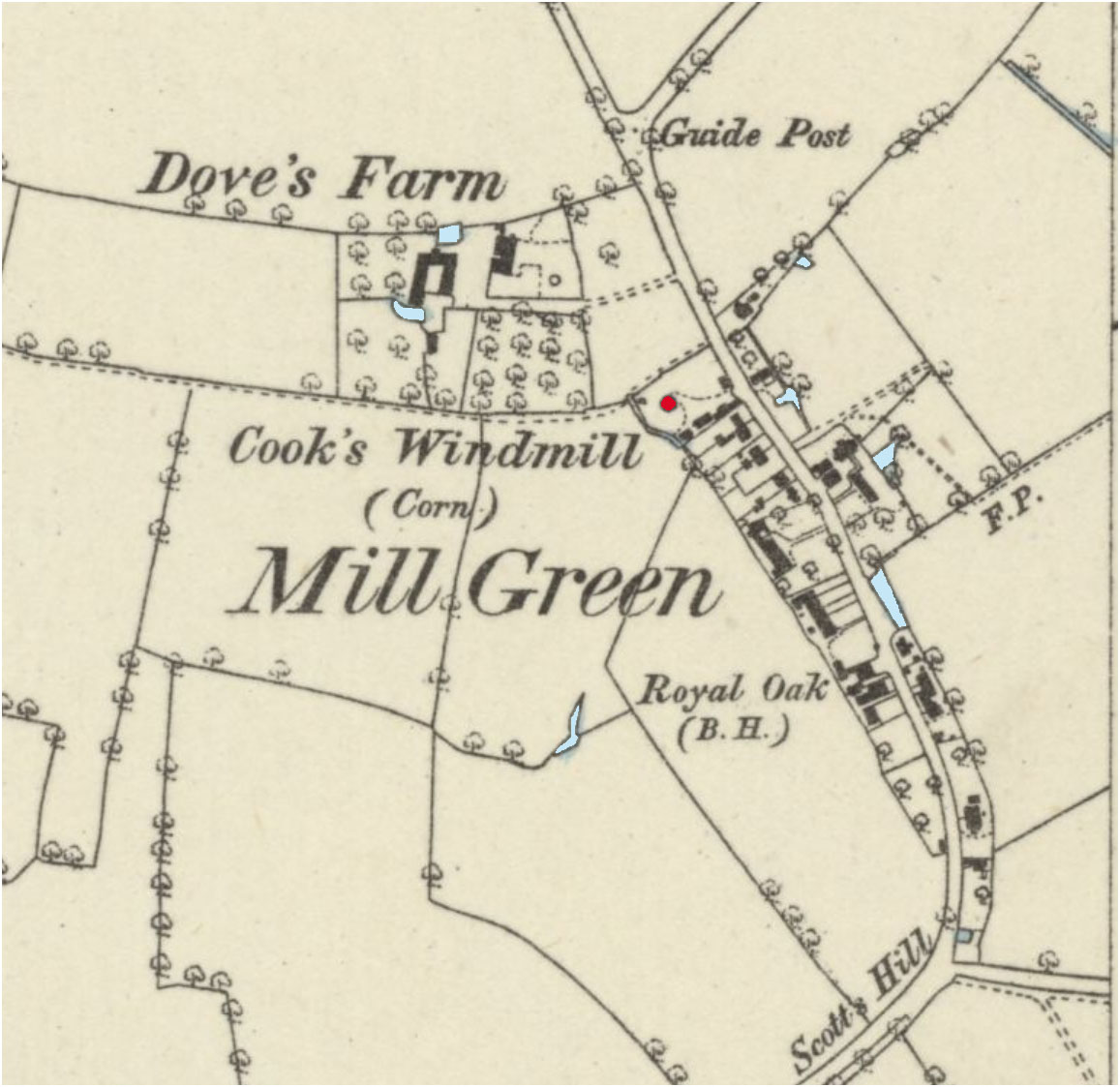 Map of Stonham Aspal Windmll, 1884